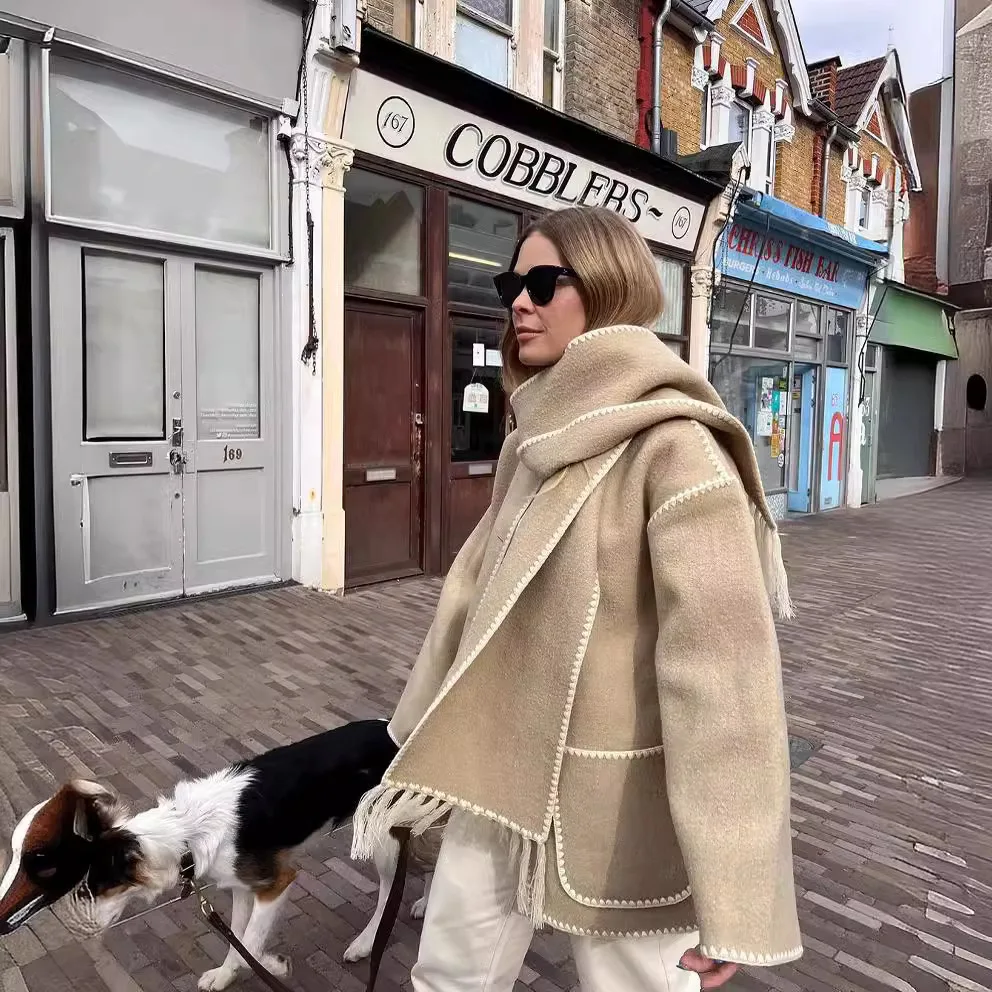 Kurtki zimowe damskie Asymetryczny szalik Kurtka przejściowa damska Parki Kurtki z długim rękawem Ocieplane okrycia wierzchnie Kurtki damskie Bluzki