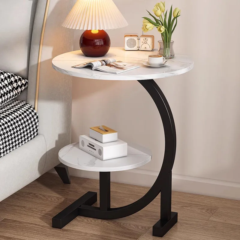 Aesthetic Round Nightstand Modern Bedroom White Unique Minimalist Nightstands White Nordic Floor Table De Chevet Home Furniture