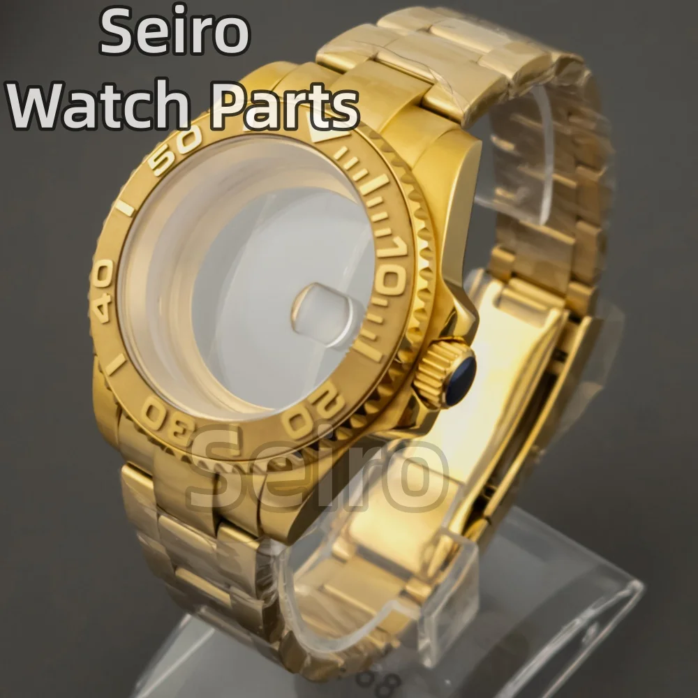 

40mm Diver Watch Case for SUB GMT NH34 NH35 NH36 movement 28.5mm Dial Gold pvd Stainless steel Case Sapphire Glass Oyster Strap