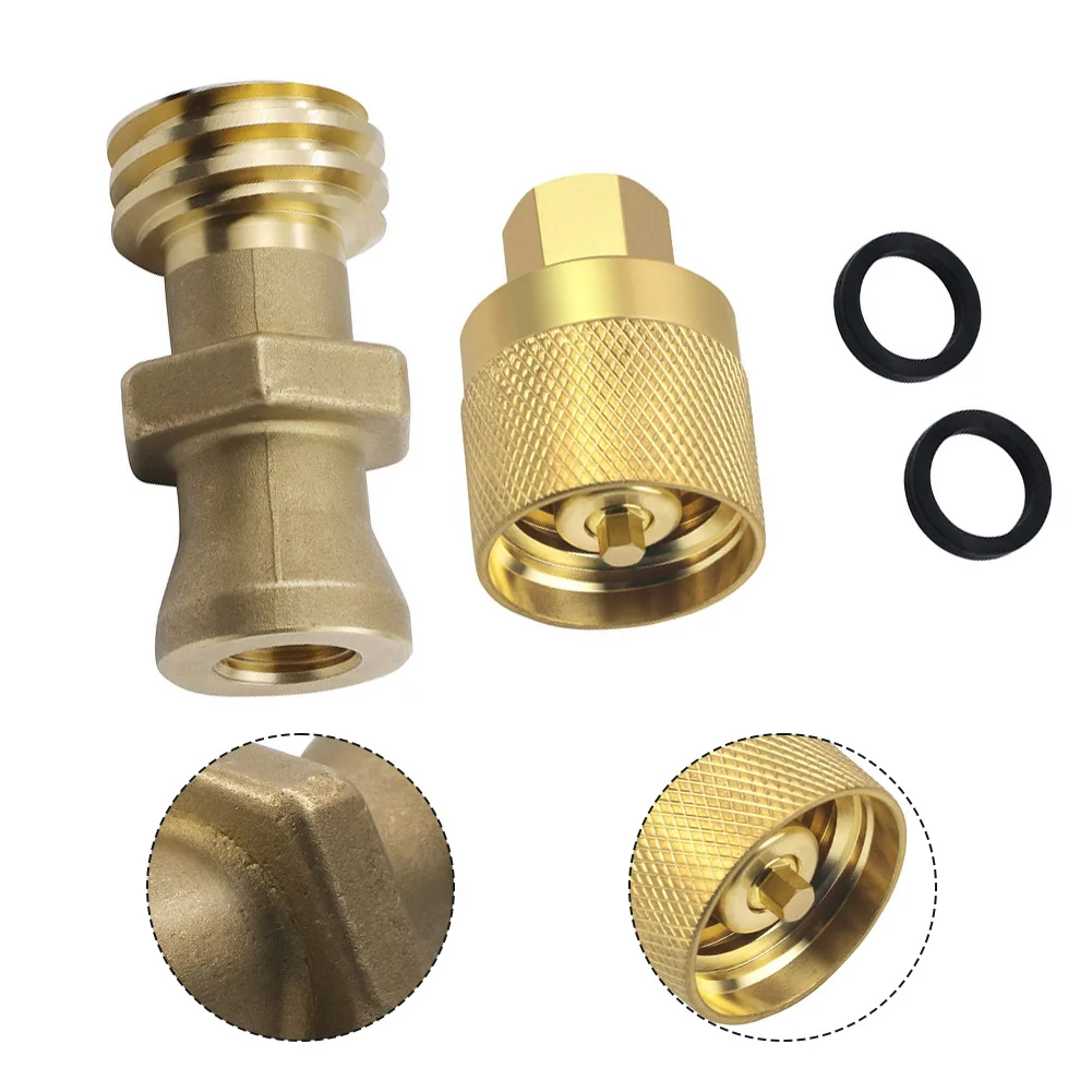 Brass Forklift Propane Tank Connector Adapter For RE7141M Quick Connect Fitting Valve Male Female With Washer Industrial Parts