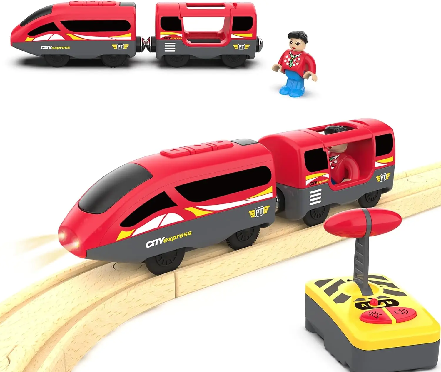Train Track Accessories Remote Control Train, Battery Operated Locomotive Train Toy for Toddlers Train Set, Powerful Engine