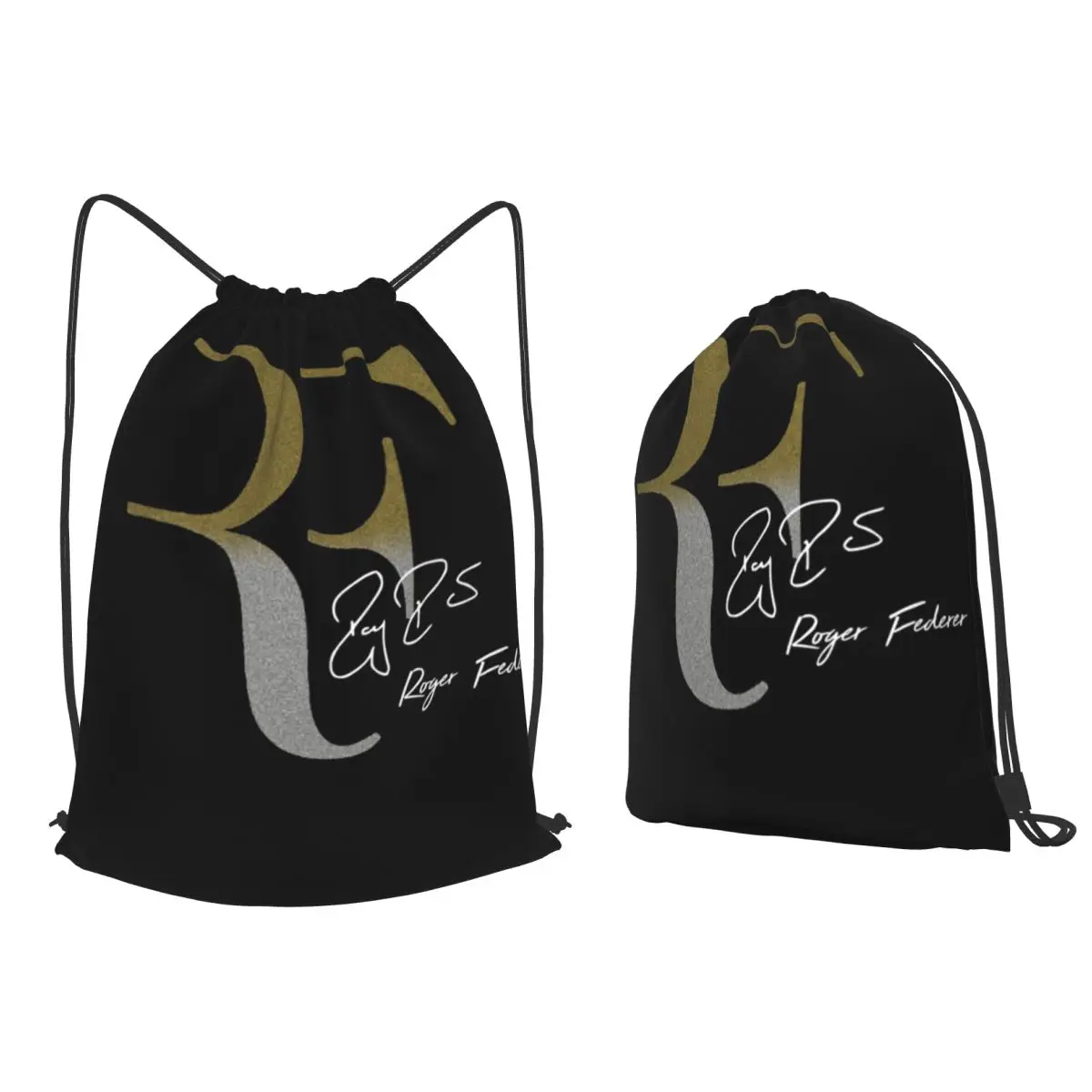 Roger Federer Backpacks Portable Drawstring Bundle Pocket Storage Bag Book Bags for Travel School
