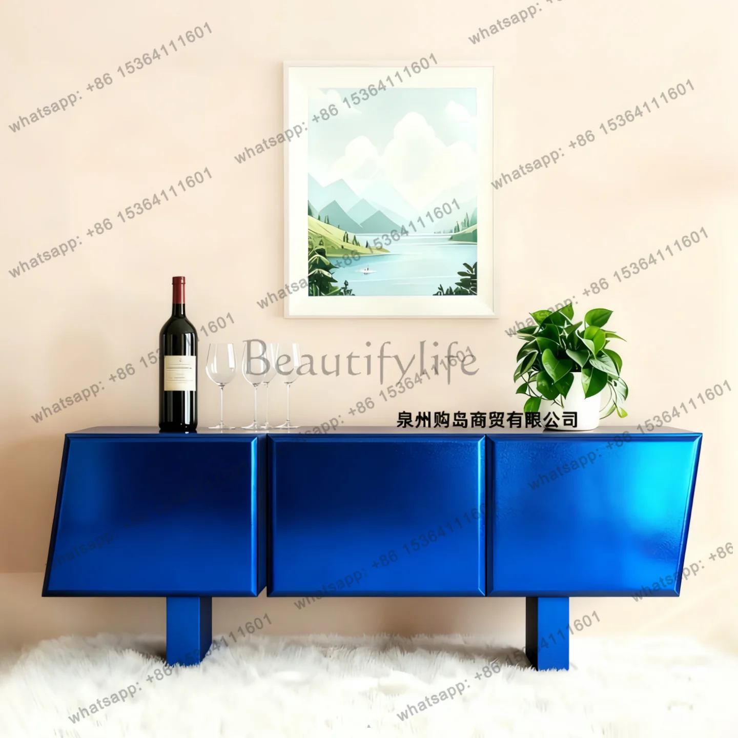 Italian minimalist paint meal side entrance shoe cabinet storage storage decorative side cabinet
