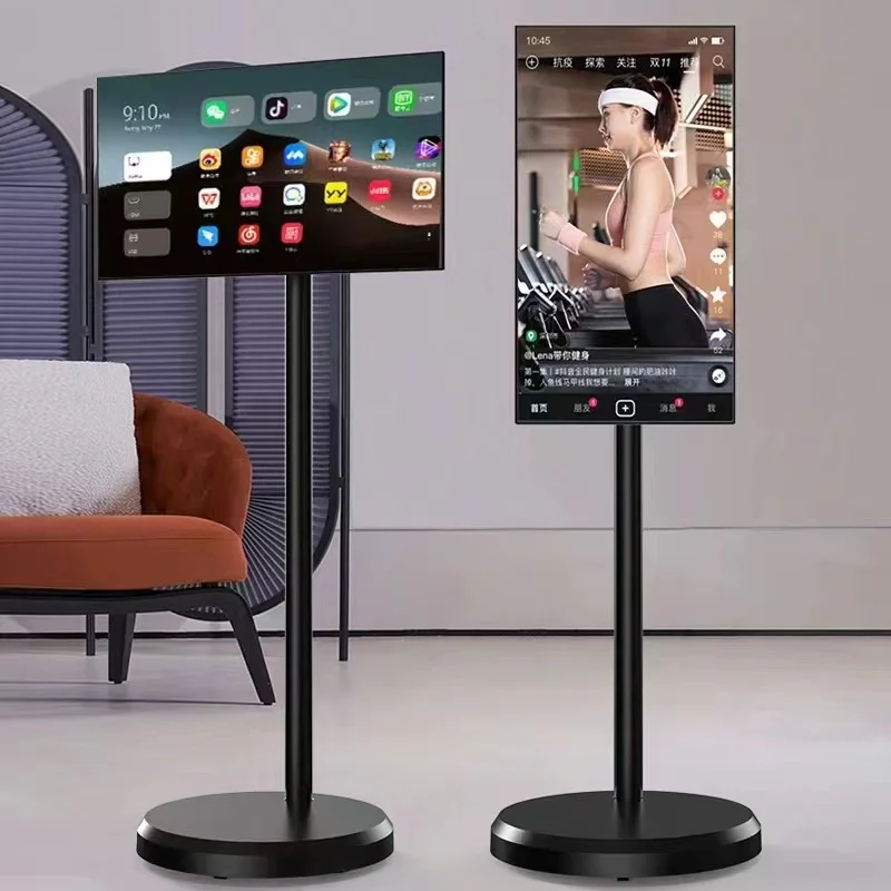 Family Indoor Entertainment Smart Lcd Wireless Display 6 Hours Android 11 Portable Touch Screen TV Standing