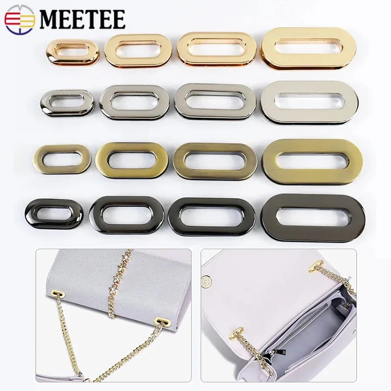 

4/10/20Pcs 18/25/32/38mm Eyelet Screw Clasp Metal O Ring Buckles Egg-shaped Eyelets Rings Hook Bags Strap Round Hole Hang Buckle