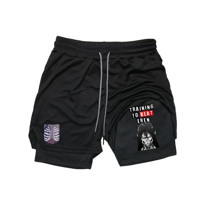 Shorts Training Camp Men's Comprehensive Fighting Attack on Titan Training To Beat Alan Running Fitness Gym Thai Boxing Shorts