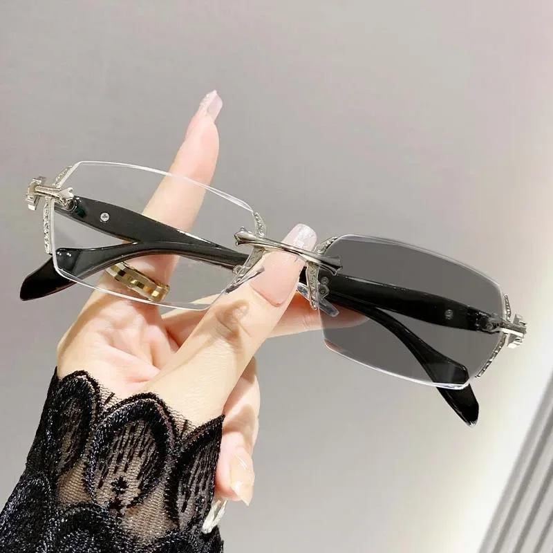 Photochromic Glasses for Women Male Vintage Outdoor Color Changing Anti-UV Sunglasses Finished Presbyopia Eyewear 0 To +4.0