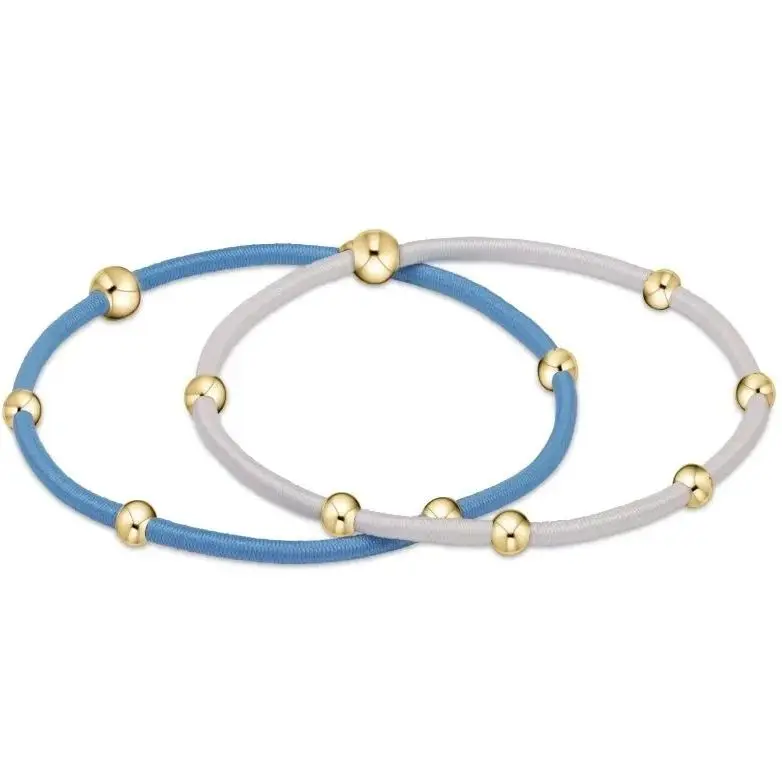 

YEEVAA 2mm Round Elastic Cord Rubber Band Hair Tie Bracelet Stack of 2, Fashion Jewelry Gift for Women