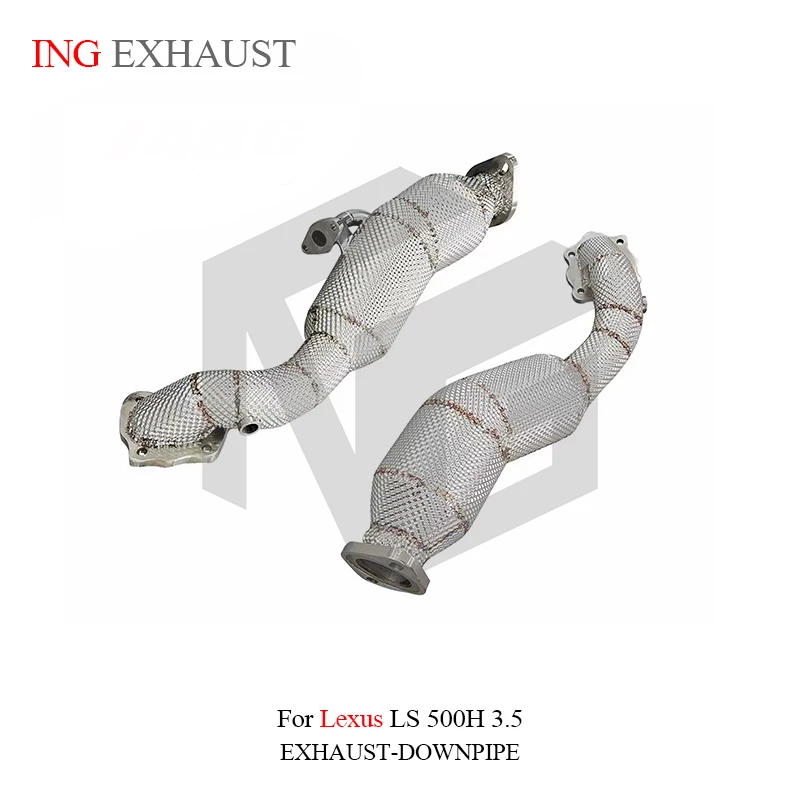 

ING exhaust High Performance Catalytic Downpipe for Lexus LS500H 3.5T Heat Shield Auto Power Release Convert Header System