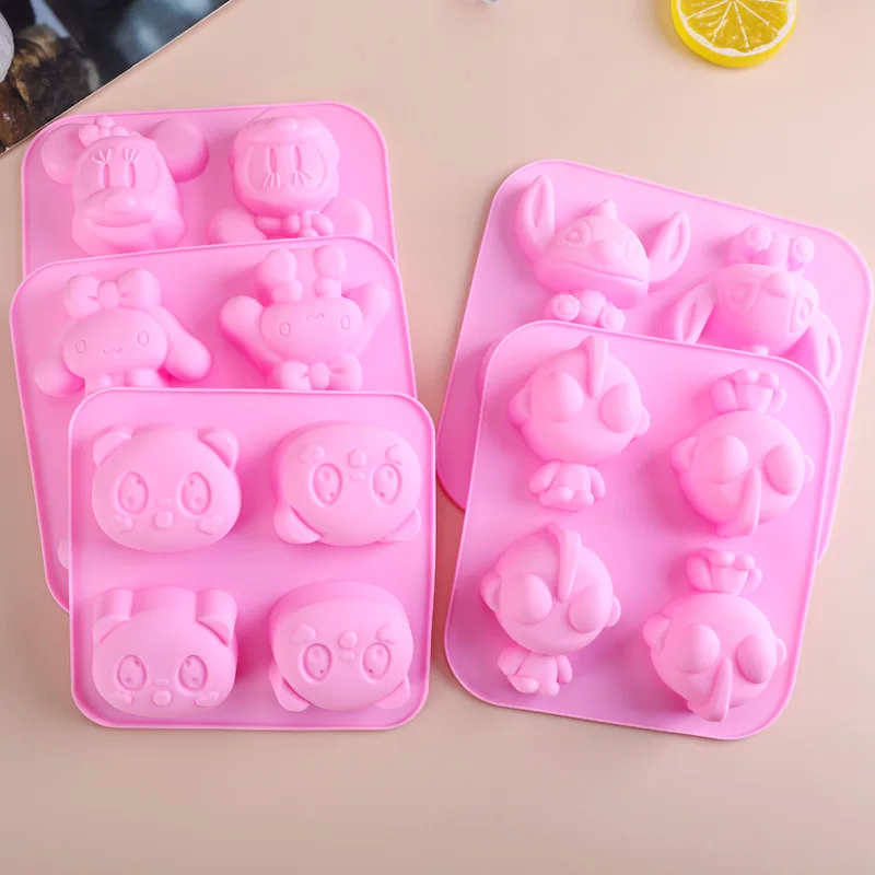 Sanrio Food Grade Silicone Mold My Melody Cinnamoroll Summer Diy Ice Chocolate Cake Baking Shape Fixation Tool Heat-Resistant