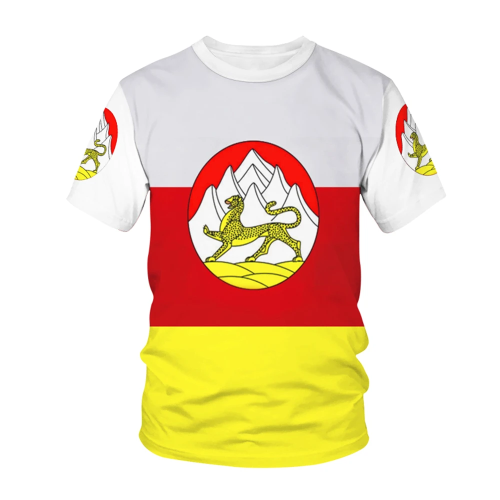 North Ossetia Alania Country Flag Pattern T-shirt Men Hot-selling New Summer Women Short-sleeved T-shirt Tops Shirt Children 3D