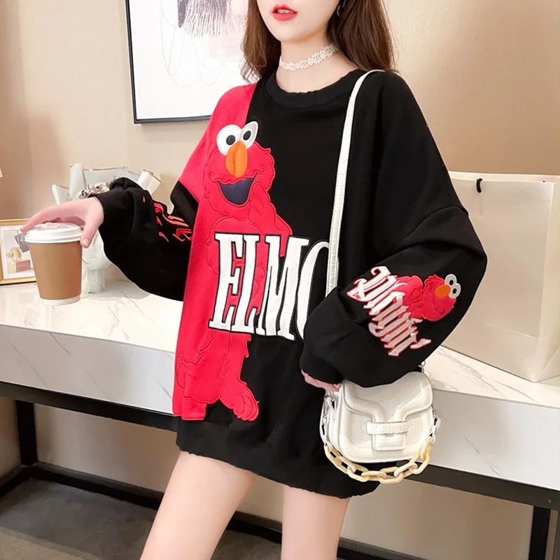 Sweatshirts for Women Baggy Anime Female Tops Embroidered Pullovers Manga Loose Winter Cold Autumn Basic Y 2k Vintage M Clothes