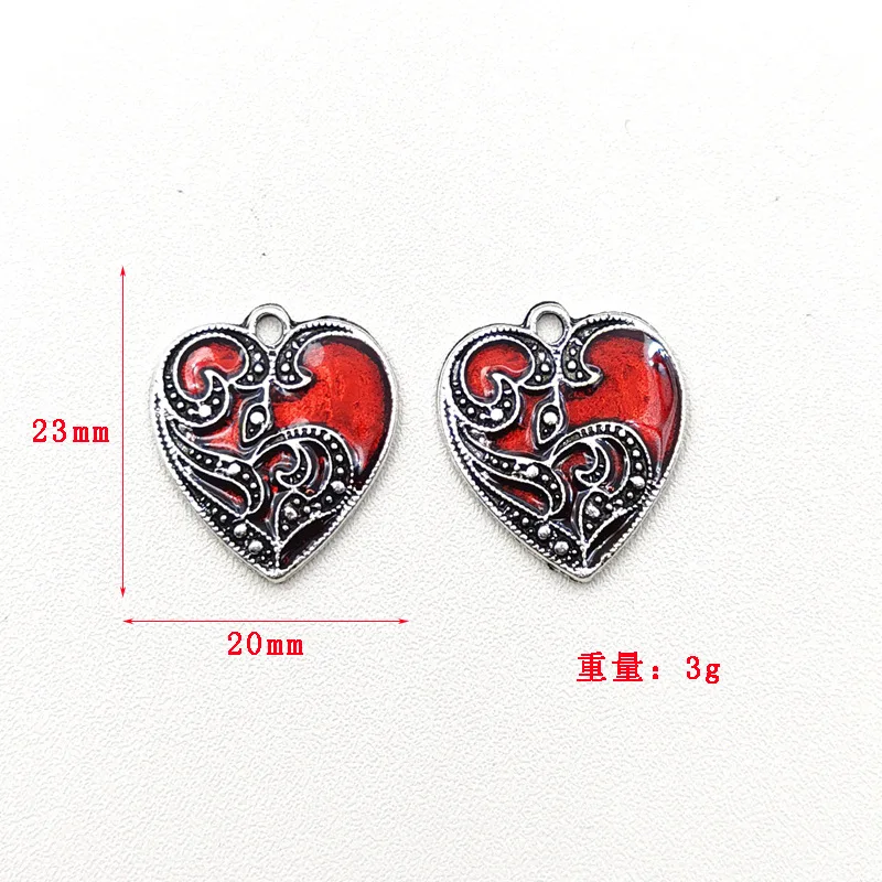 6pcs/lot Punk Retro Gothic Flower Heart Charms Pendant DIY for Necklace Earrings Charm Jewelry Making DIY Jewelry Findings