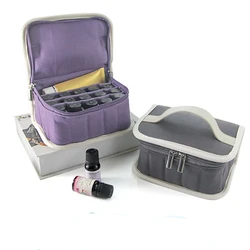 15+1 Slots 10ml Essential Oil Bottle Storage Bag for Doterra Perfume Aromatherapy Vial Travel Storage Ziplock Carrying Organizer