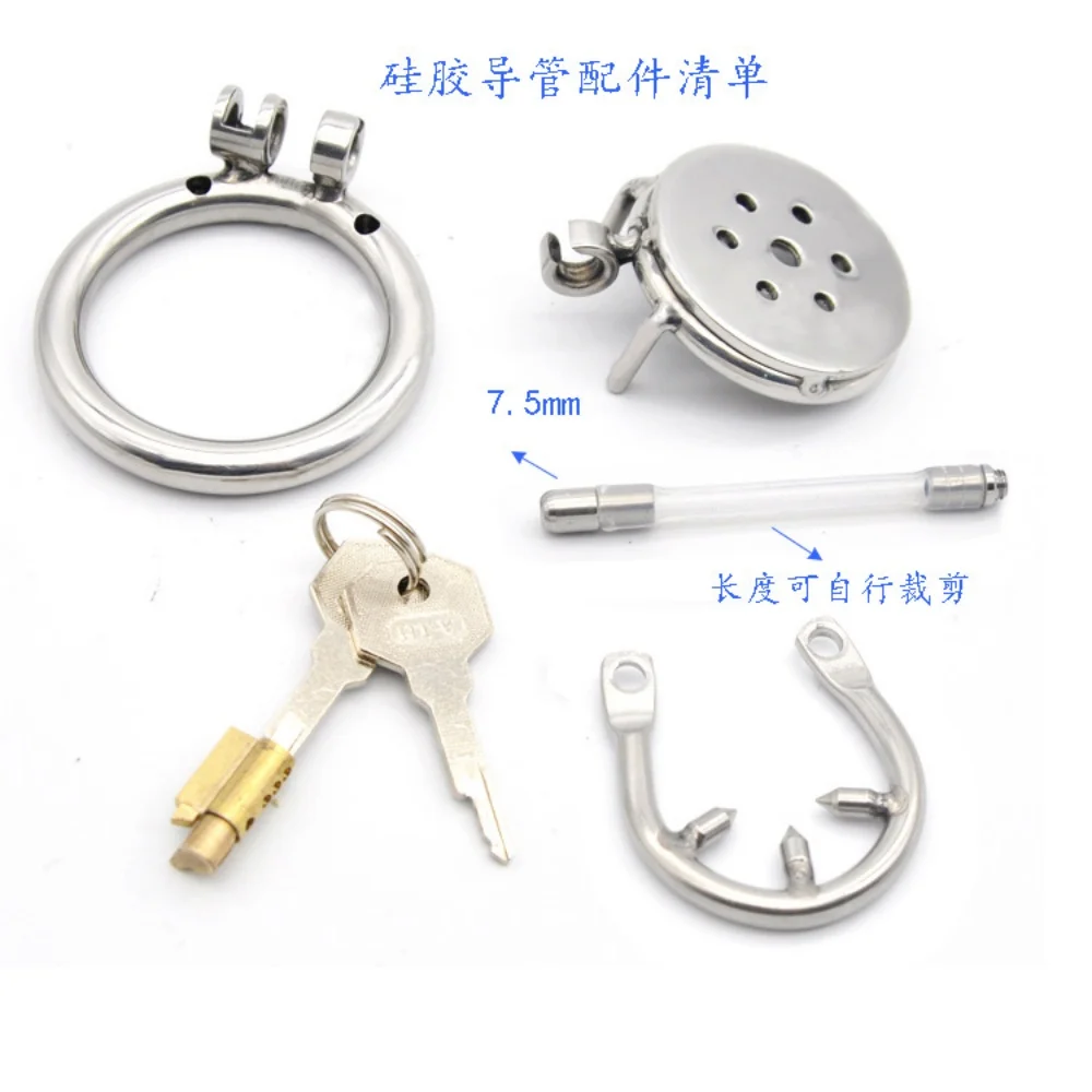 Male Slave Super Mini Chastity Cage Stainless Steel Chastity Device Penis Cage Cock Ring With Lock Sex Toys For Men 2 Size