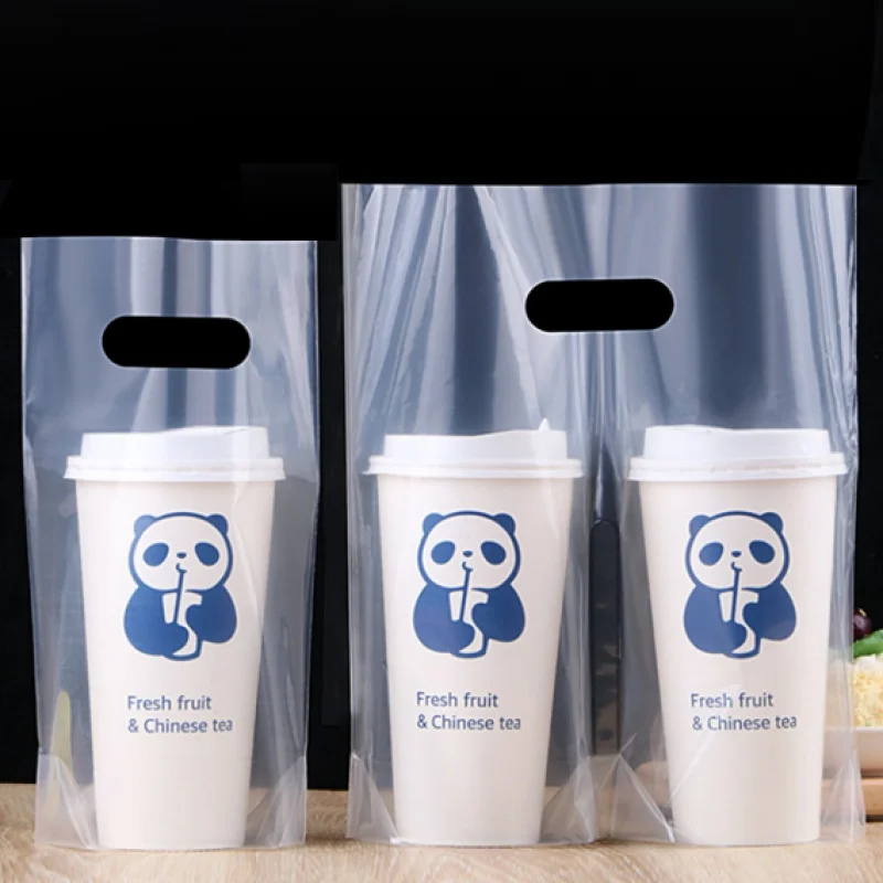 Customized product、custom transparent merchandise plastic bags logo with die cut handles bulk retail bags for small busine