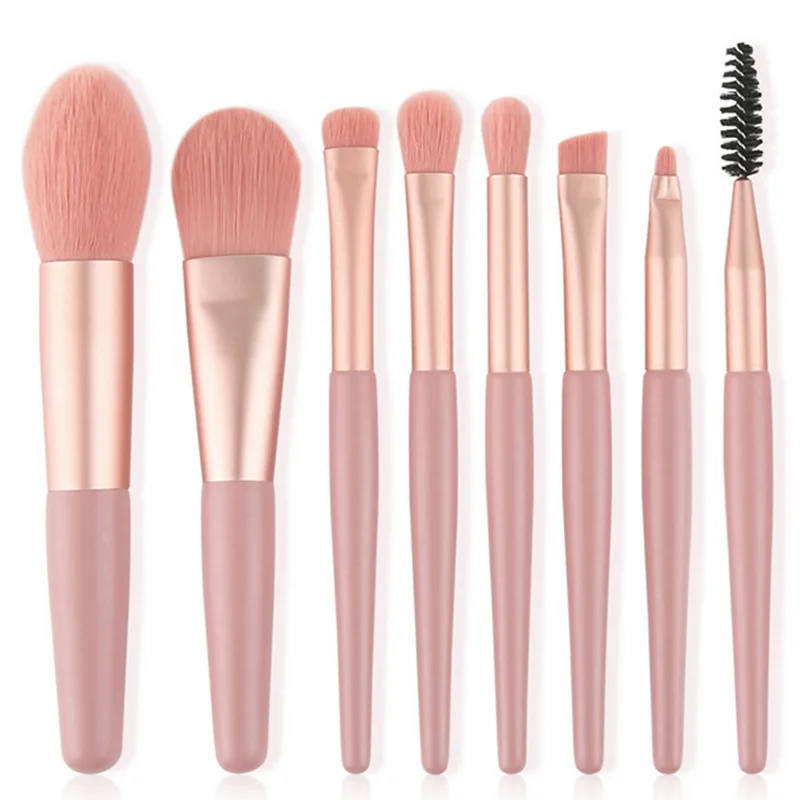 8 Pcs Mini Travel Portable Soft Makeup Brushes Set Eye Shadow Foundation Powder Eyelash Lip Concealer Blush Make Up Brush Set