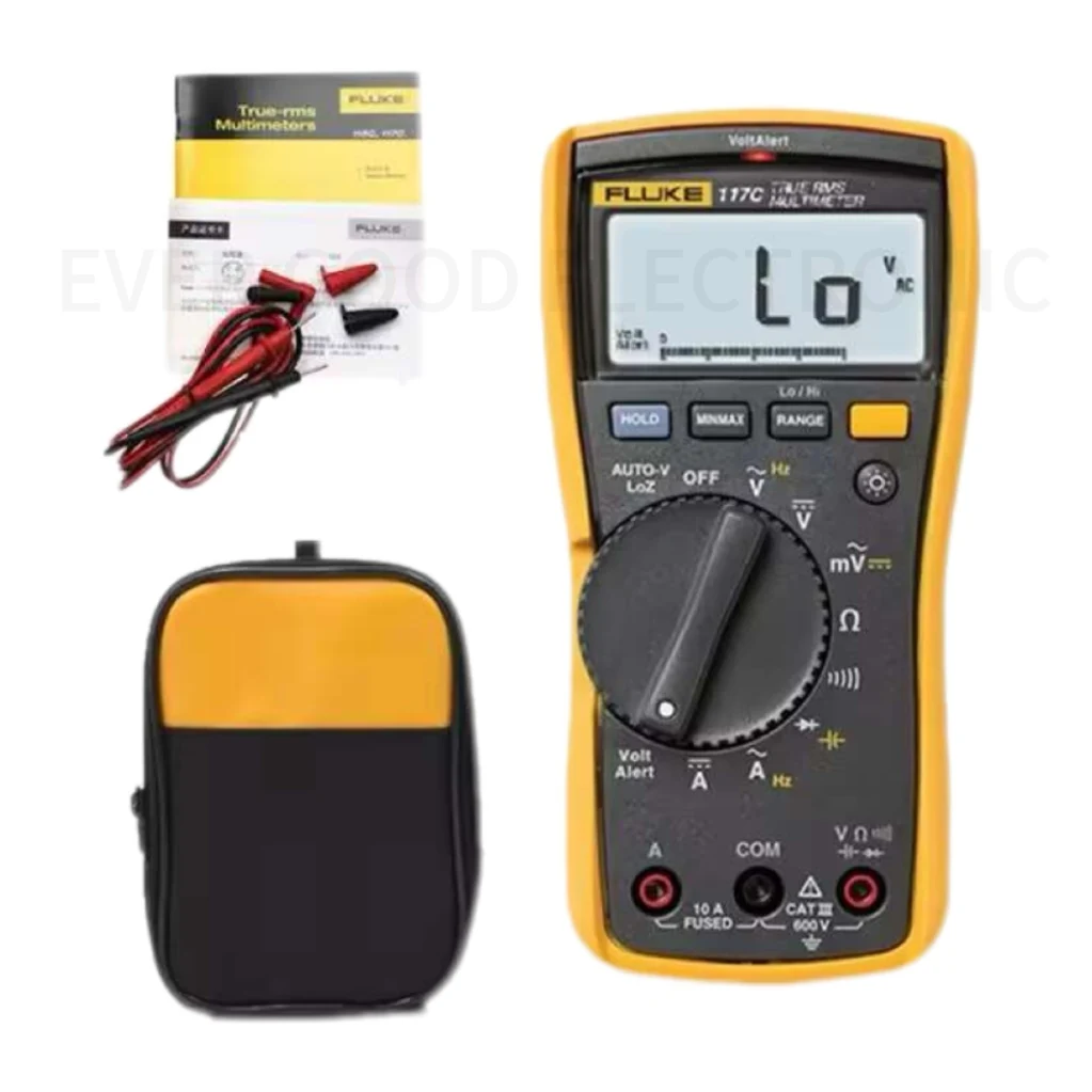 FLUKE 117  117C True RMS Auto-Voltage Digital Multimeter AC/DC Current Capacitance Resistance Frequency. Optional Soft Case!