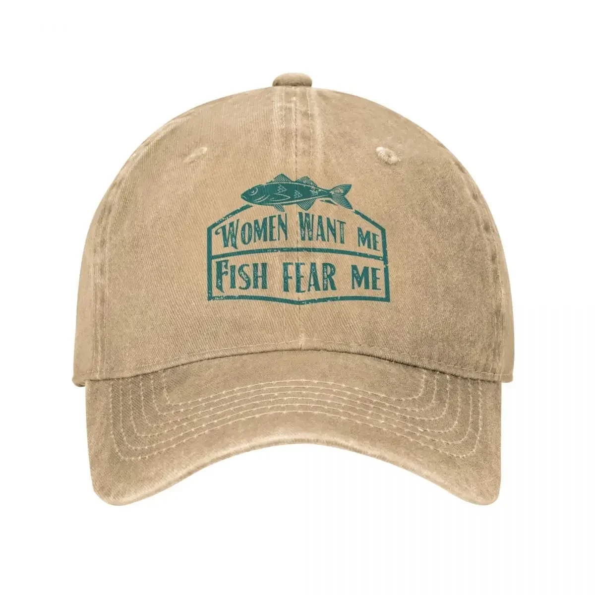 

Fish Fear Me Fishing Men Women Baseball Cap Women Fear Me Distressed Washed Hats Cap Outdoor Activities Adjustable Snapback Cap