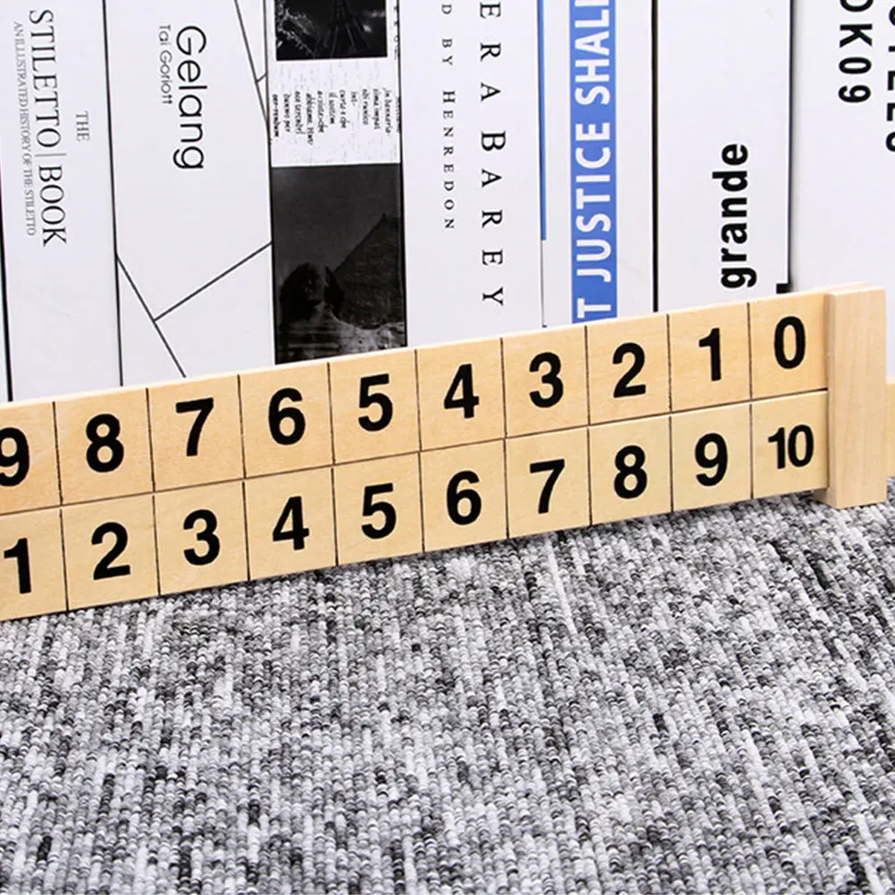 

2 pcs Arithmetic Learning Ruler Scientific Rail Puzzle 1-10 Wooden Number Calculation Educational For Kids