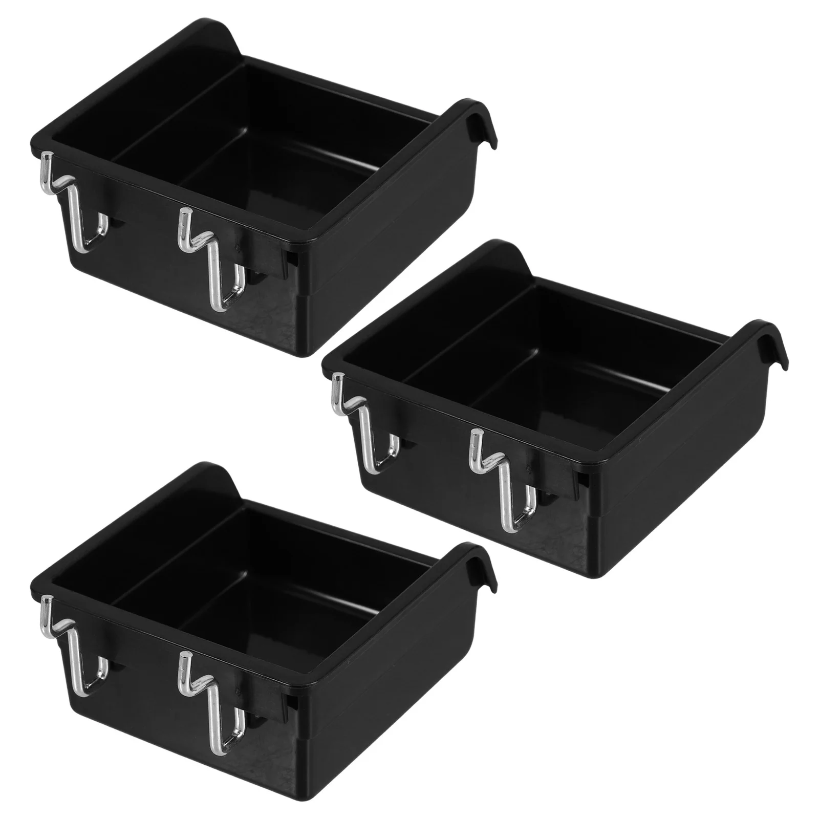 

3pcs Heavy Duty Pegboard Storage Bins Stackable Plastic Organizer For Tools Hardware Small Parts Workshop Garage Office Utility