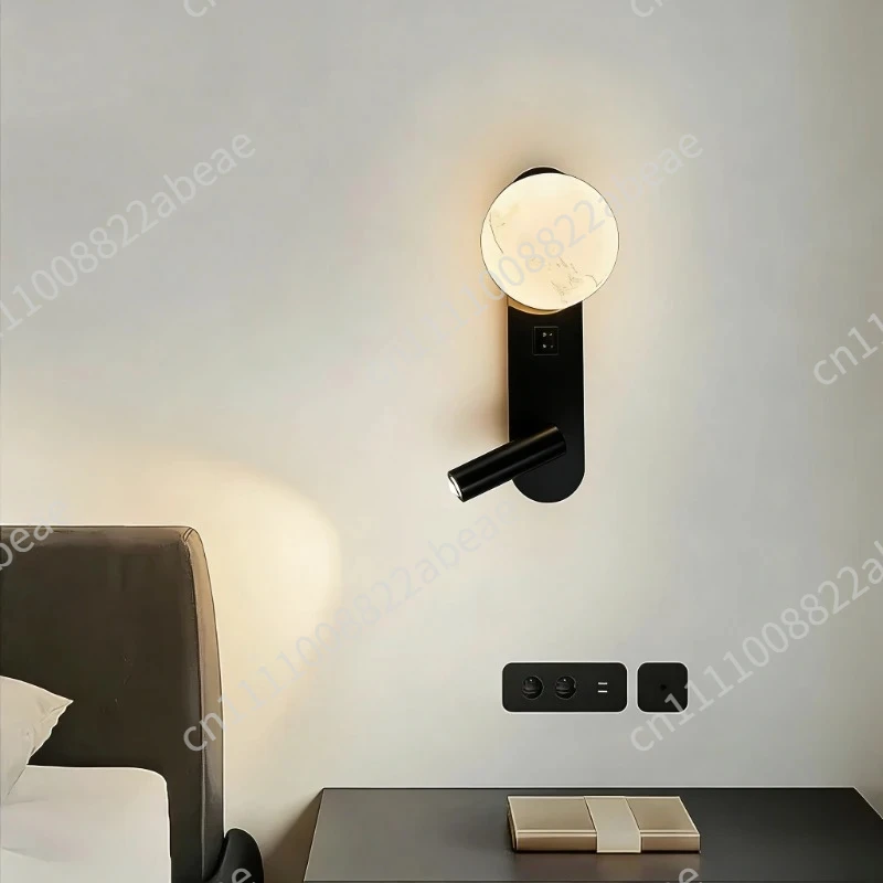 Rotatable Modern Wall Lamp Black and White Minimalist Living Room Sofa Background Wall Decorative Light Luxury Bedroom Bedside
