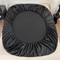 3pcs Fitted Sheet Set,Silky Lyocell Bamboo Fiber,Solid Color Smooth Mattress Cover With Elastic Bands For 1.2/1.5/1.8m Bed
