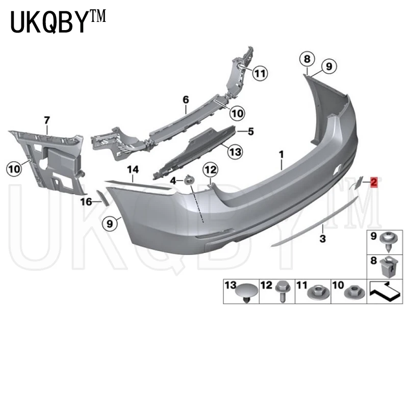 The cover plate towing hook has been primed at the rear 3system F30 330 316d 318i 51127384417