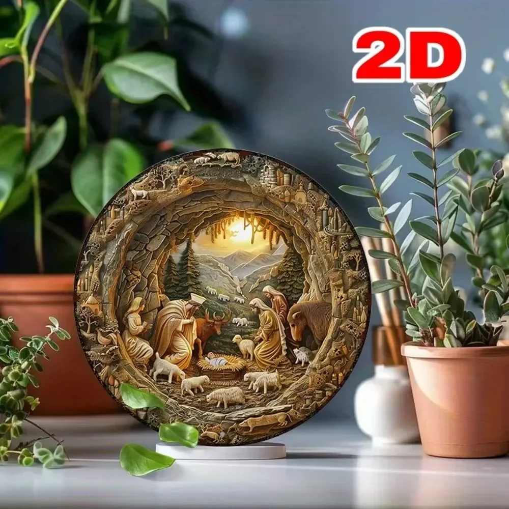 NativityRusticCharm 1 قطعة علامة معدنية |   النهاية المتعثرة |   خفيفة الوزن ومتينة |   ديكور عيد الميلاد الجميل لأي مساحة