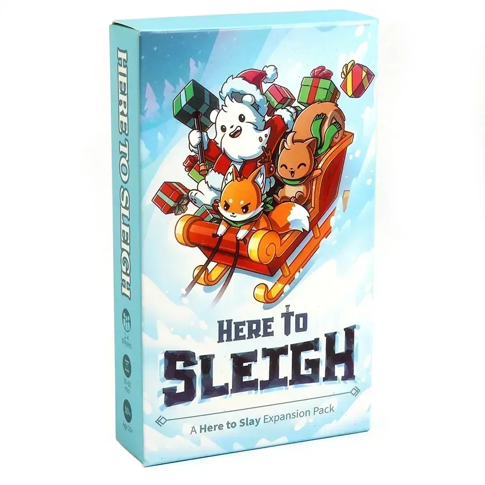 Here to Slay Here to Sleigh Holiday Expansion Pack Strategic role playing card game for kids teens adults 2-6 player