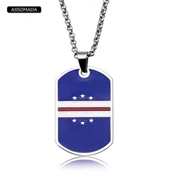 CAPE VERDE National Flag Necklace Cabo Verde Charms Pendant For Men Friend Boy African Collar PRAIA Boa vista Sal Jewelry Gift