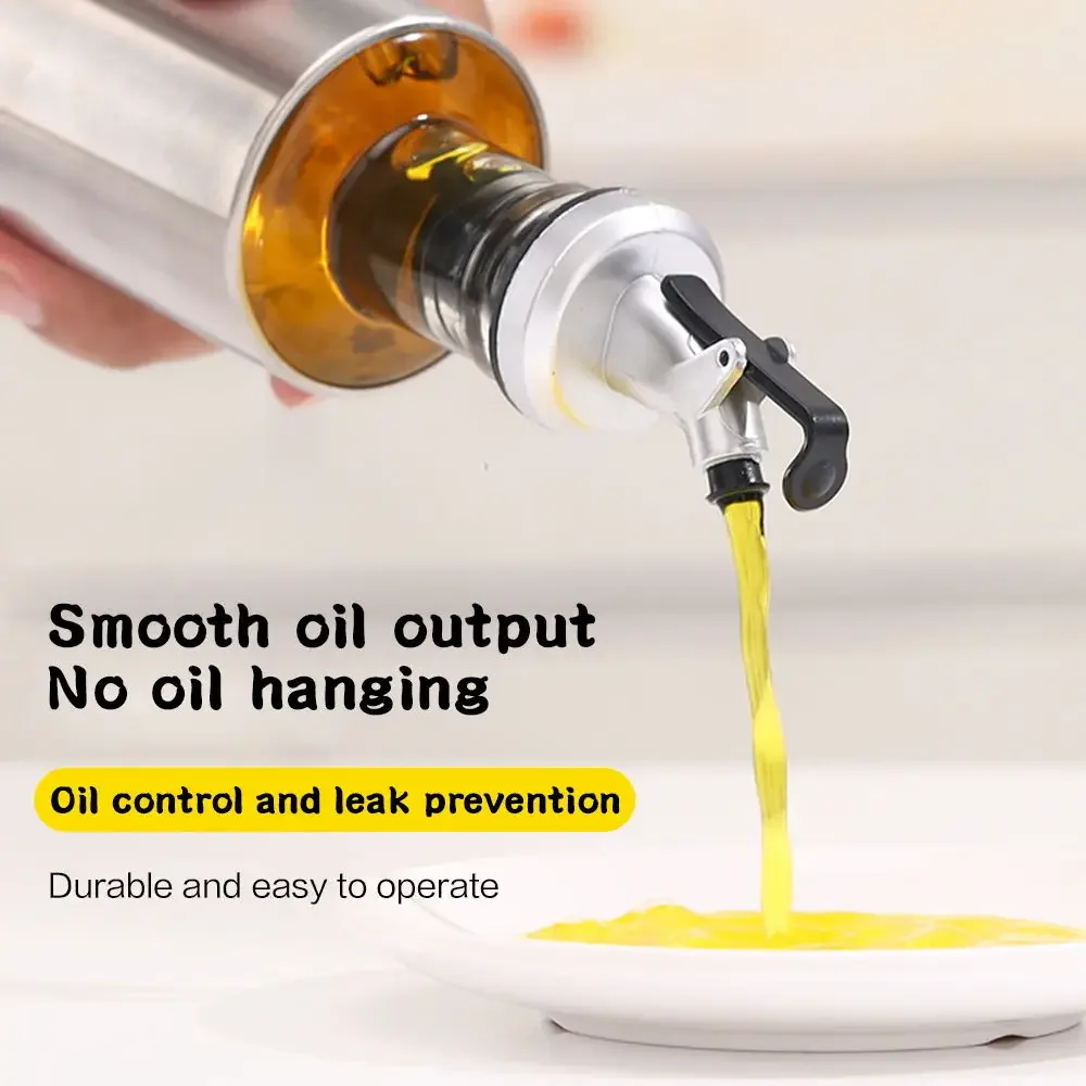 New Oil Bottle Stopper Rubber Lock Plug Seal Leak-proof Food Grade Plastic Nozzle Sprayer Liquor Dispenser Wine Pourer Barware