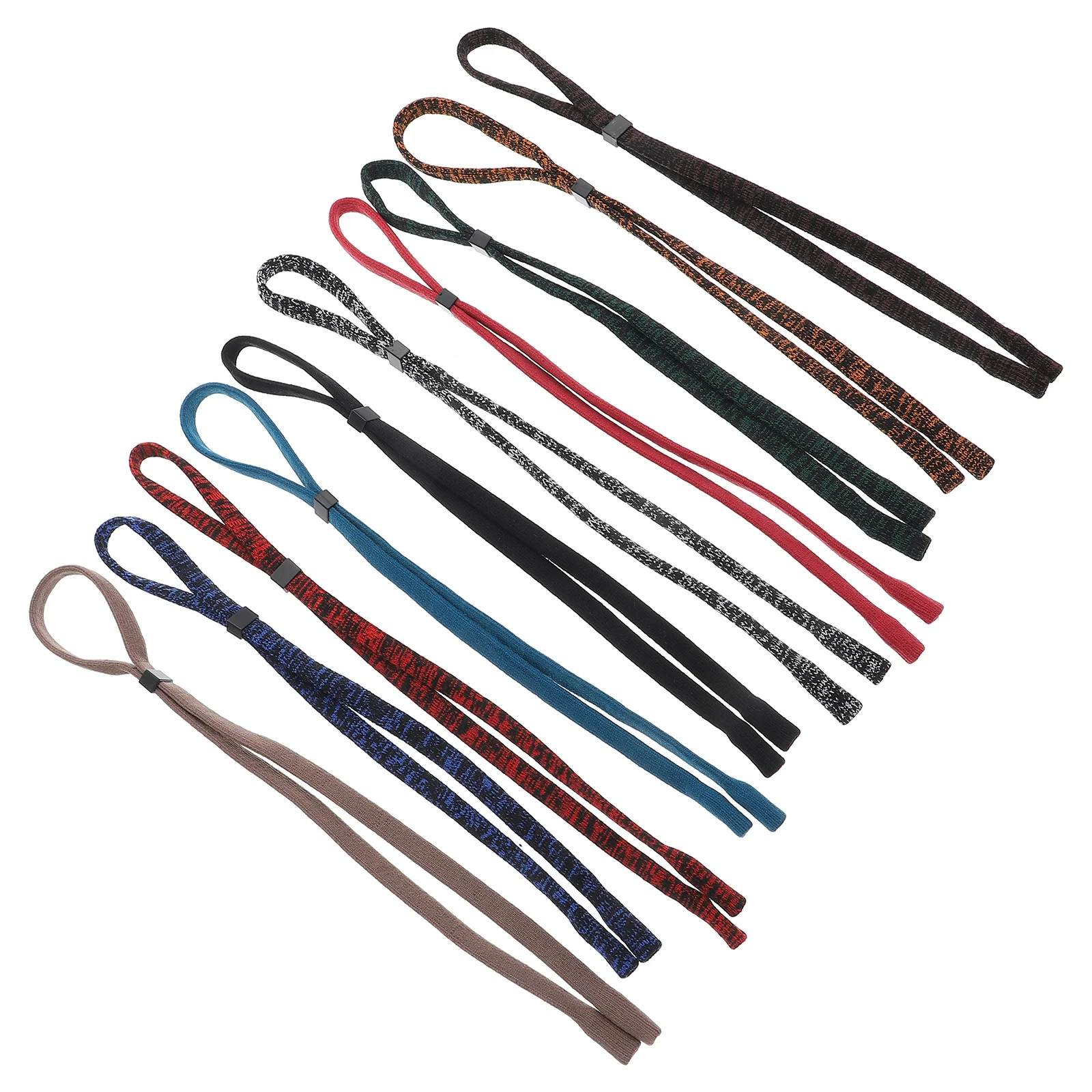 

10 шт., регулируемая нескользящая веревка для очков, разноцветная многоразовая прочная нейлоновая подвесная ремешок для очков, практичный