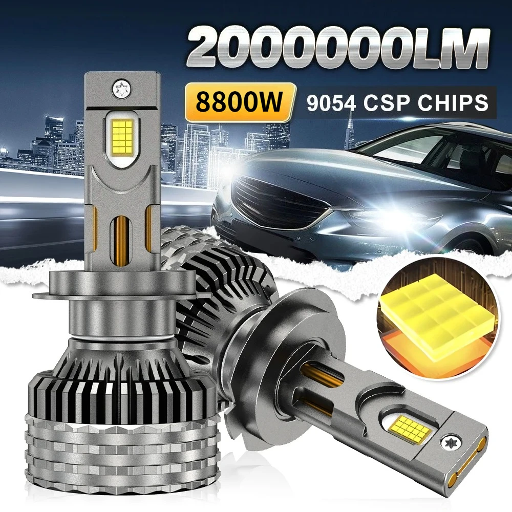 8800W 2000000LM H4 H7 LED Headlights CANBUS H1 H3 9005 HB3 9006 9007 9008 9012 H11 Car Lights 6000K High Power Car Headlamp Bulb