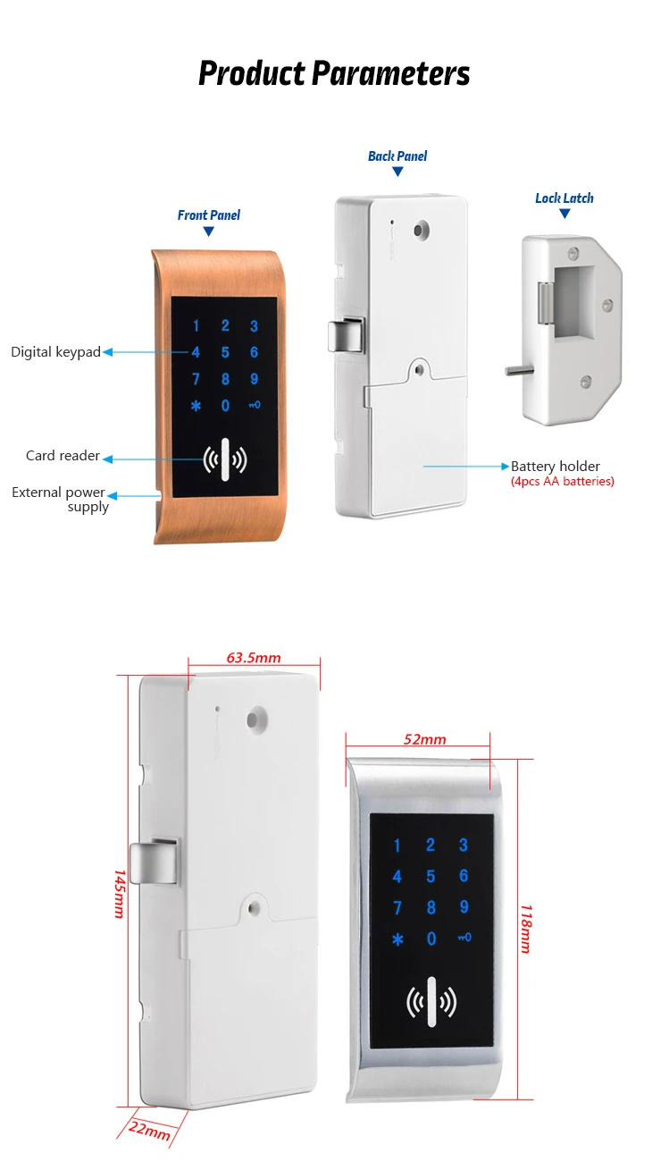 Intelligente Tastatur RFID Elektronische Schrank Umkleide Sauna Lock für Home Gym Schule Spa Schrank Tür – Detail 7
