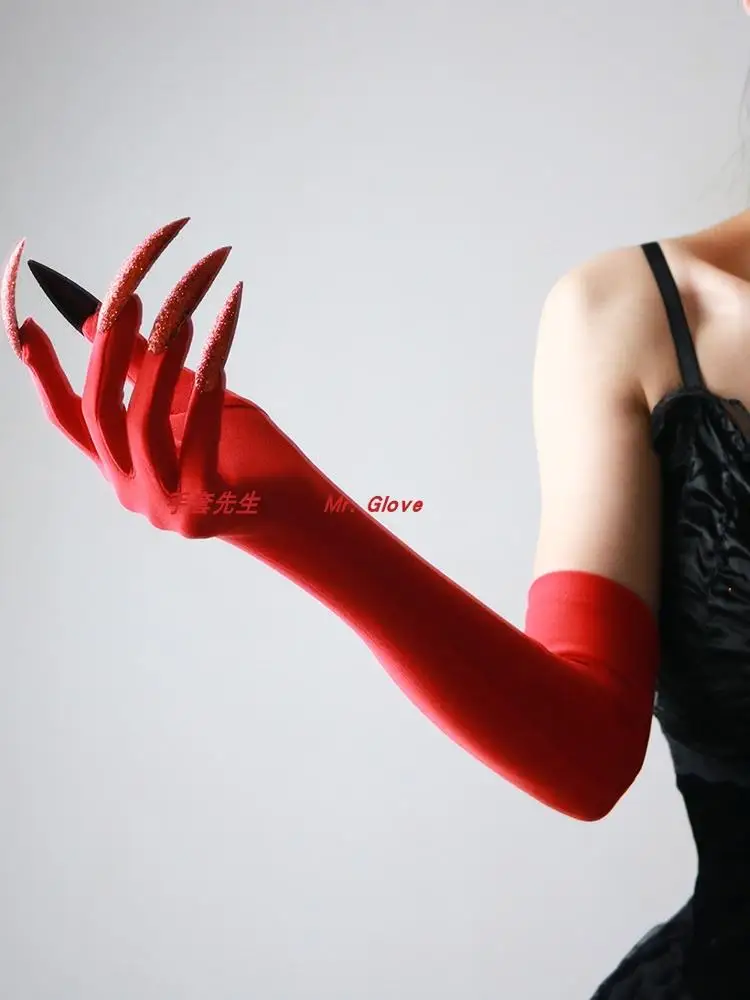 

Lolita Punk Goth Paw Nail Gloves Styling Oversleeves Cool Cosplay Halloween Accessories