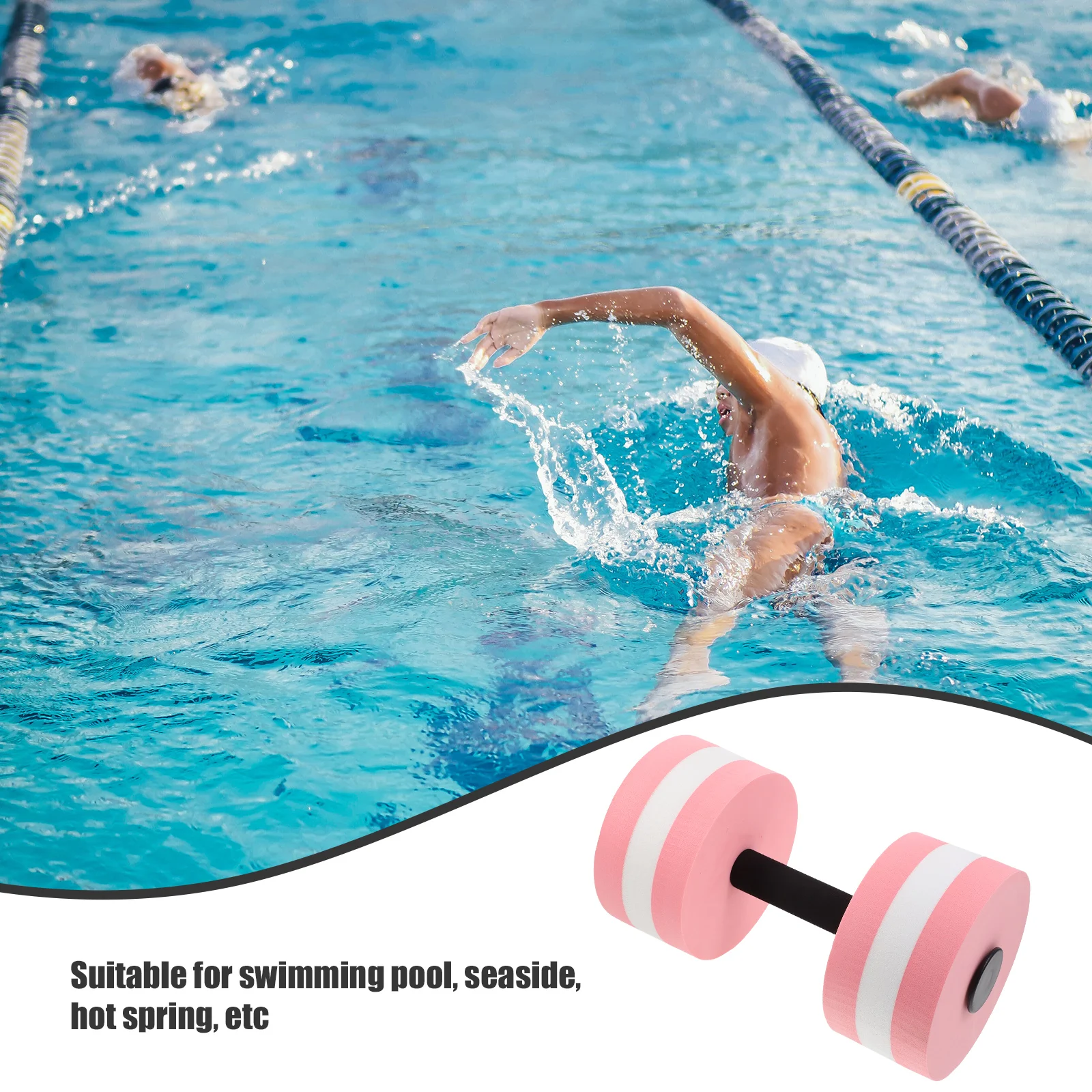 

1pc Swimming Pool Eva Floating Dumbbell Water Resistance Barbell Aqua Exercise Equipment For Water Aerobics Thermal Composite
