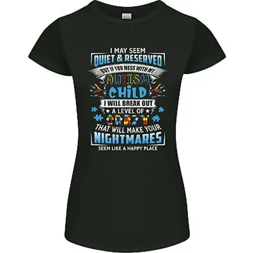 Mess With My Autism Child Autistic ASD Womens Petite Cut T-Shirt