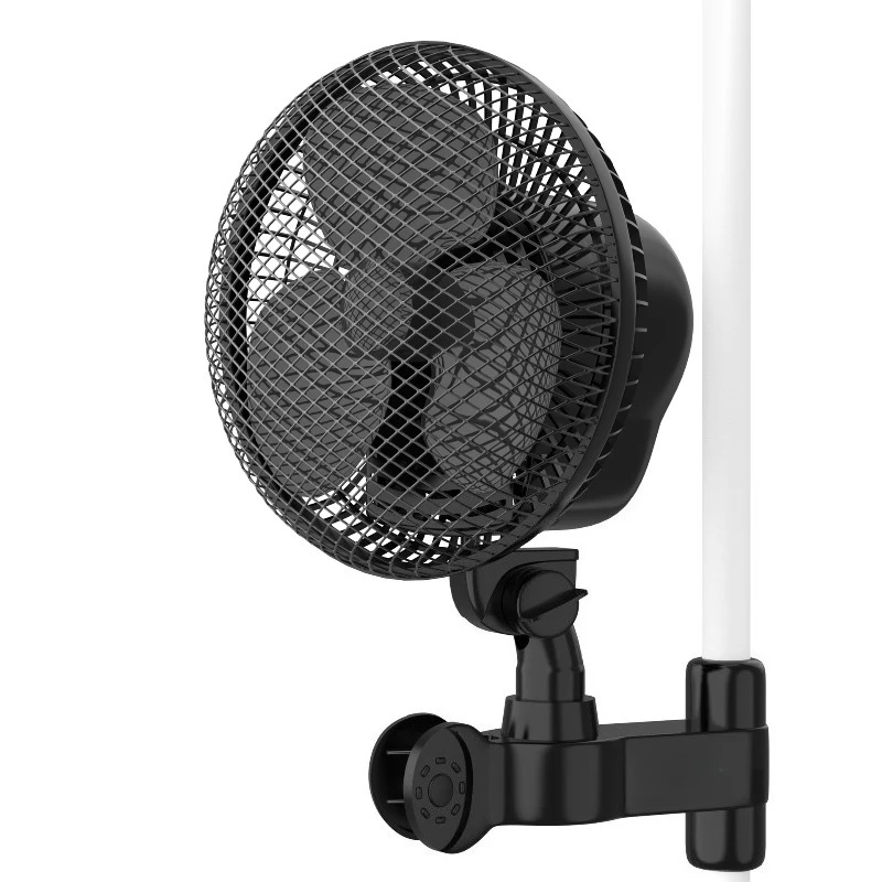 

Round Tube Clip On Fan Auto Oscillating Desk Clamp Fan Portable Cooling Fan for Grow Tent Dormitory Camping