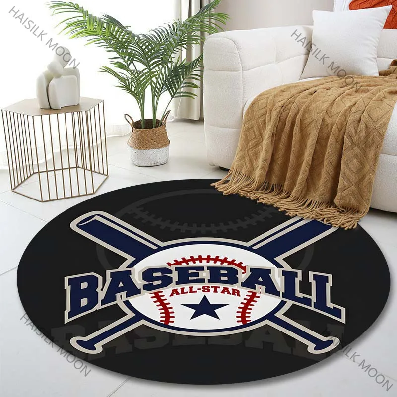 Multiple sizes Baseball Art Print Round Carpet Living Room Bedroom Table Chair Sofa Decorative Carpet Luxury gifts