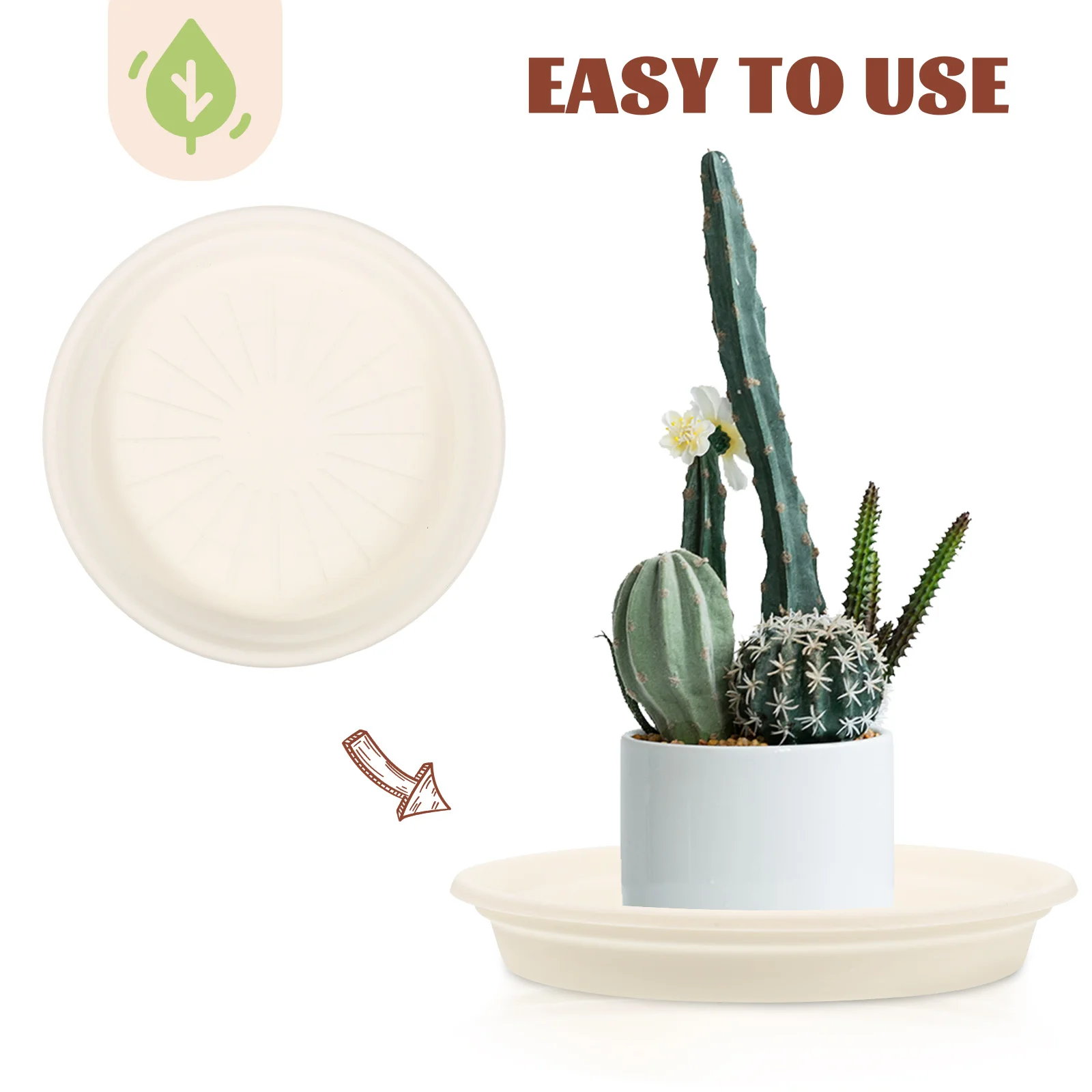 

10 Pcs Round Bottom Trays Plant Saucers Plastic Flower Pot Drip Tray Gardening Home Decoration Gifts Tomato Troughs