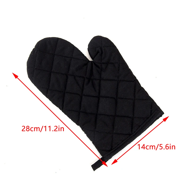 1Pcs Oven Mitts Heat Resistant Microwave Oven Glove Cotton Linen Baking BBQ Non-slip Oven Mitts Kitchen Cooking Supplies Tools