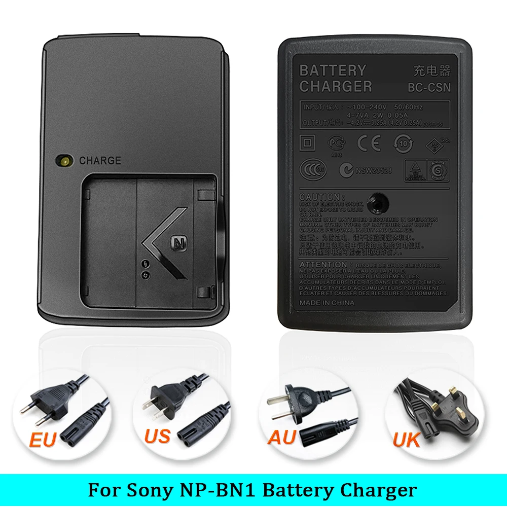 BC-CSN BCCSN Battery Charger for Sony NP-BN1 NPBN1 TX5 WX9 TX7 TX7C W310 W320 W350 W390 W570 W380 WX100 Camera BC CSN