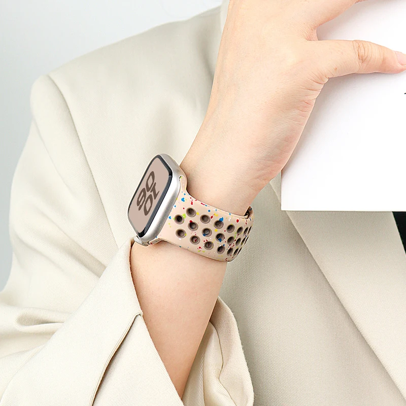 Силиконовый ремешок для Apple Watch 9 8 7 45 мм 41 мм 10 46 мм 42 мм Серия Correa для iwatch Ultra 49 мм 6 5 4 SE 44 мм 40 мм Браслет