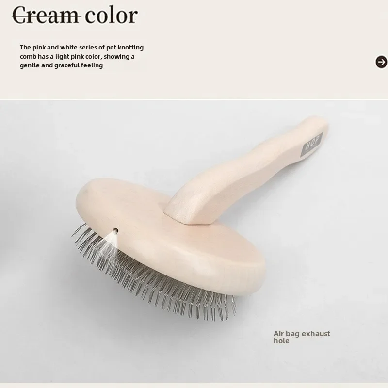 Beautician Pet Round Headed Solid Wood Comb Dog Grooming Cat Grooming and Cleaning Tools kitten Store Pet Cleaning Supplies image 2