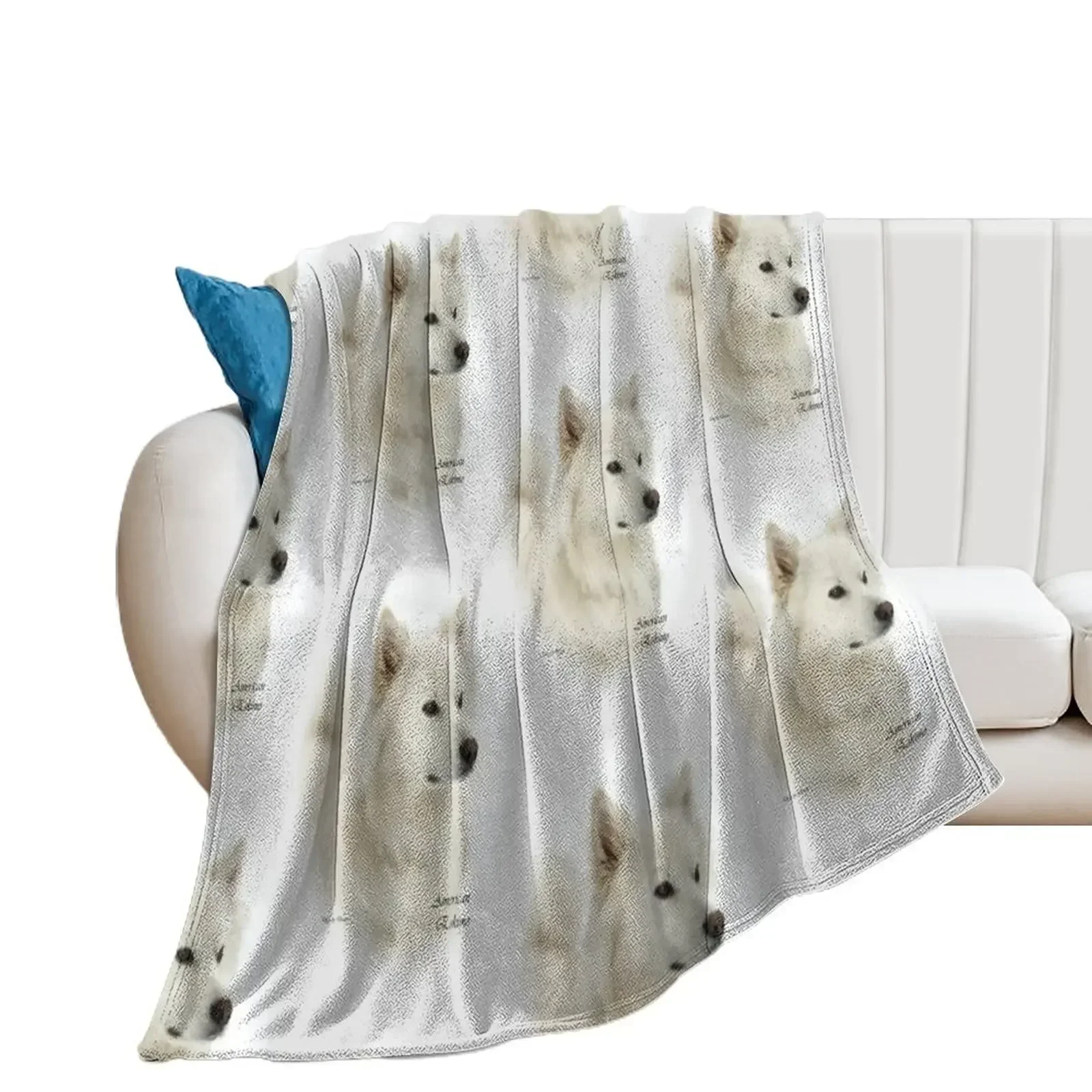 

American Eskimo Dog Lovers Art Gifts Throw Blanket Extra Large Throw Soft Blankets For Bed Soft Plaid Blankets