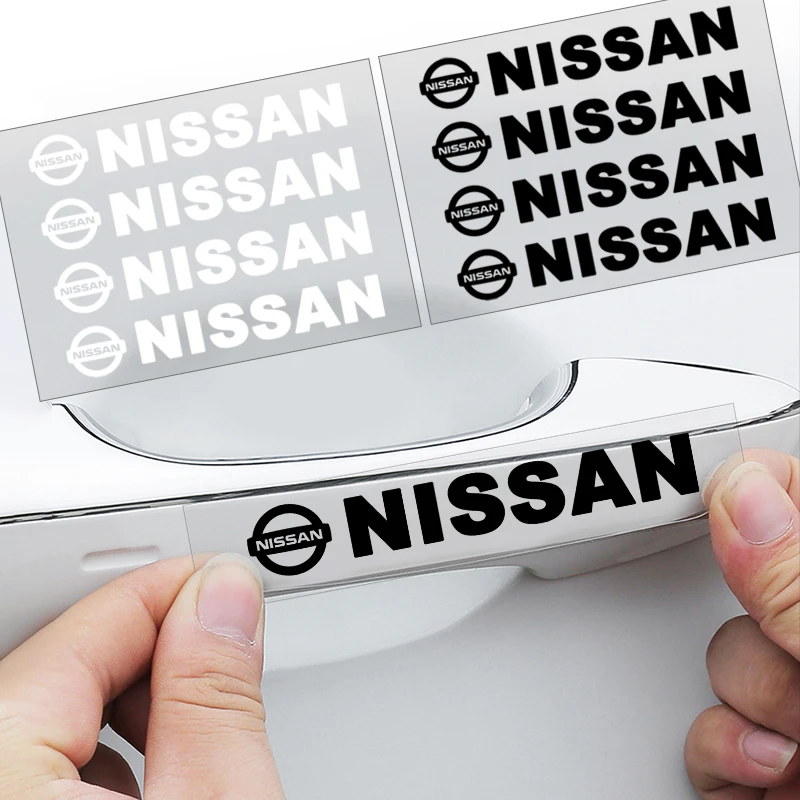 

4 шт., наклейки на дверные ручки автомобиля, наклейки на зеркало заднего вида для Nissan Nismo Almera Tiida Juke Teana Qashqai 350Z 370Z GTR