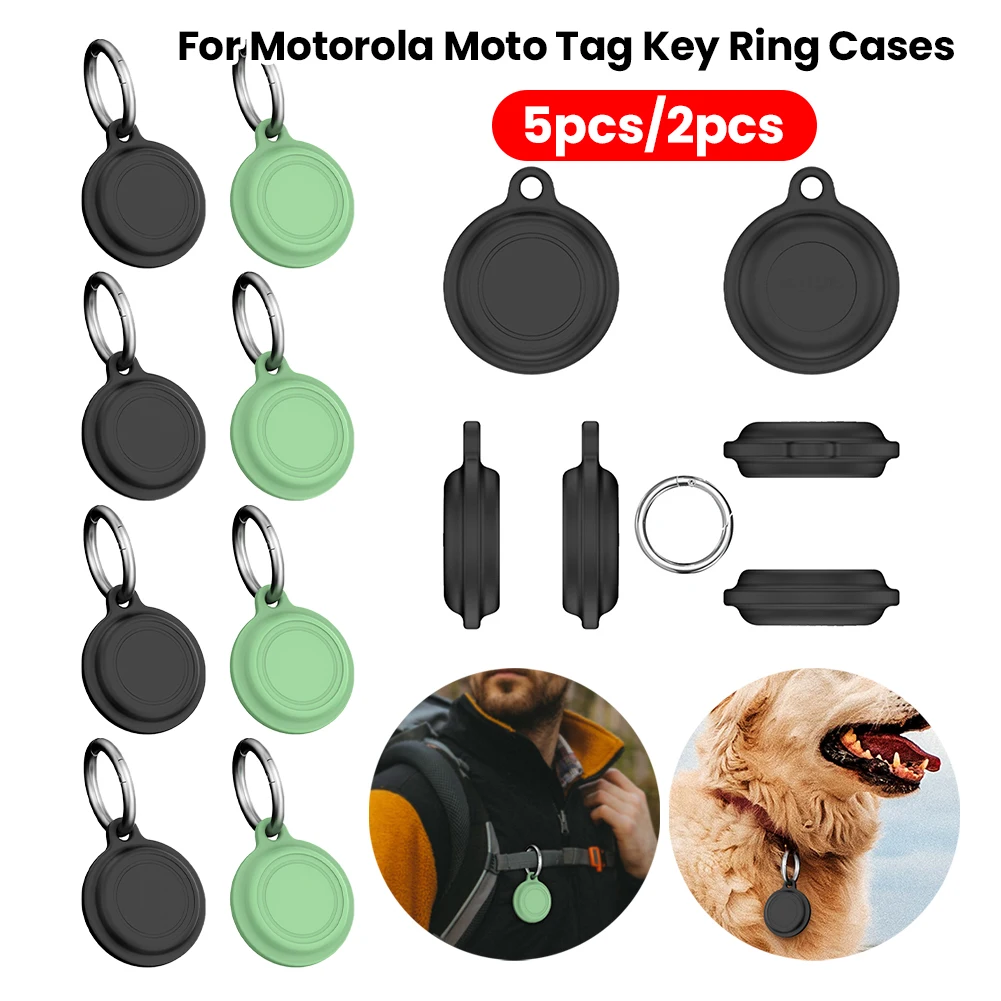 Case for Motorola Moto Tag Smart Tracker Soft Silicone Protective Cover Waterproof Protective Cover for Dog Collar Luggage Keys