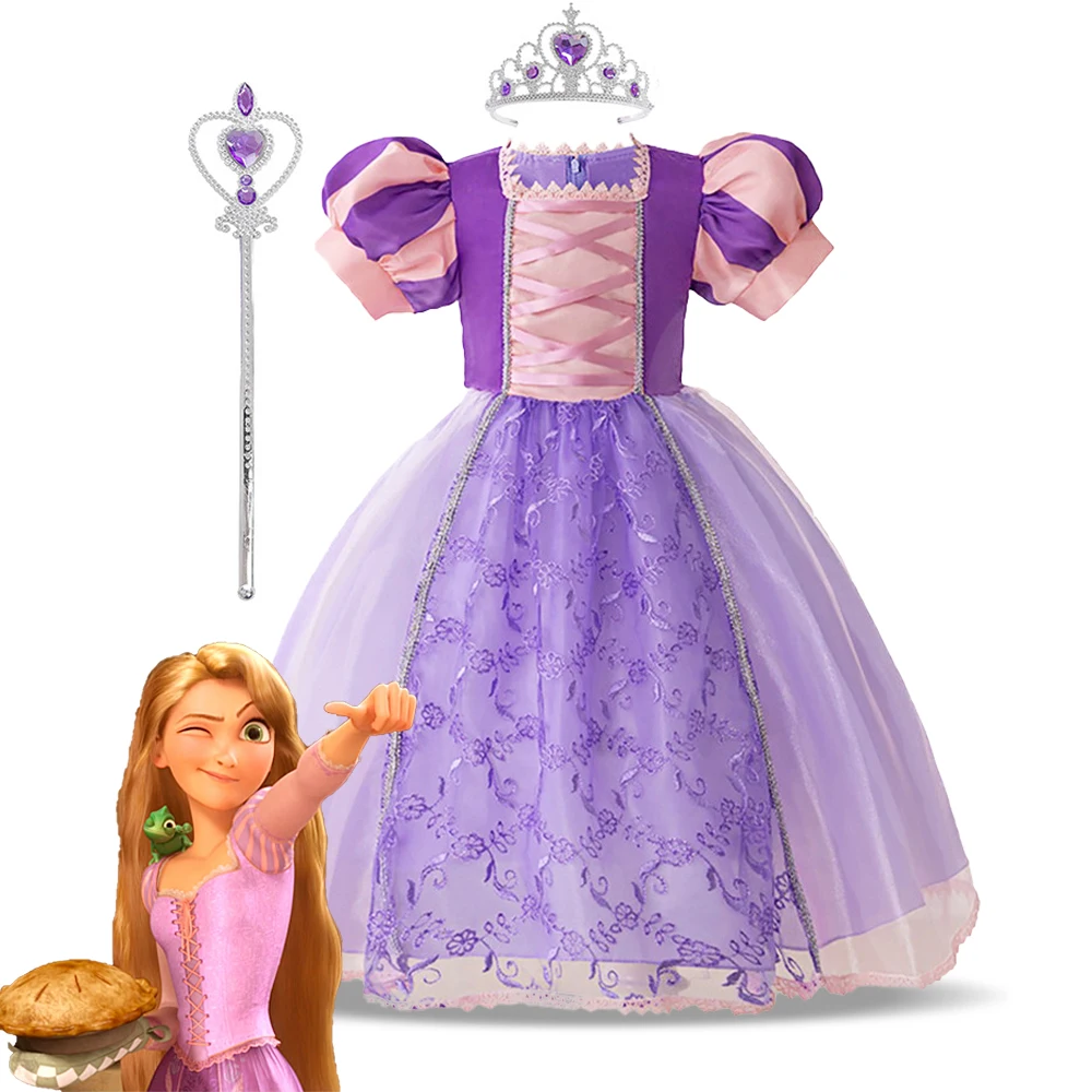 

Rapunzel Baby Grisl Princess Dress for Children 1st Birthday Carnival Halloween Party Fancy Girls Clothes Cosplay Tangled Costum