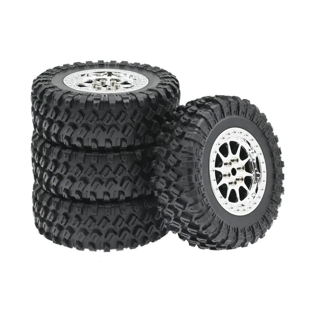 1/12 Beadlock Wheel Tires with Foam Inserts for MN 99S MN78 MN82 RC Rock Crawler Upgrade Parts  Off Road Tyres Modification Kit